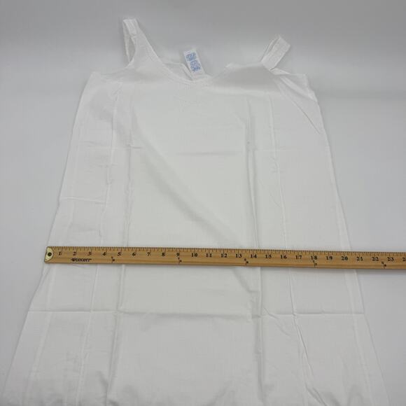 VTG ADONNA White Cotton Nightgown Chemise Womens Size 38 / M Sleeveless Shift - Picture 7 of 9